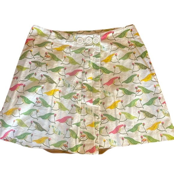 Anthropologie Bow & Arrow Water Lily Pocket Floral Pleated Wrap Skirt Size 6 - Picture 1 of 9